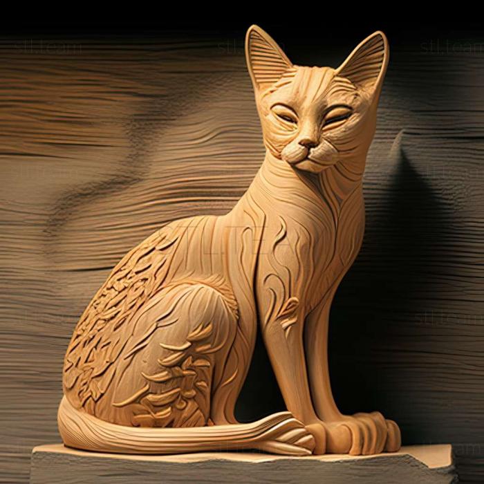 3D модель Калифорнийская сияющая кошка (STL)